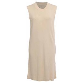 Vestido midi de punto sin mangas Ann Demeulemeester en rayón crema