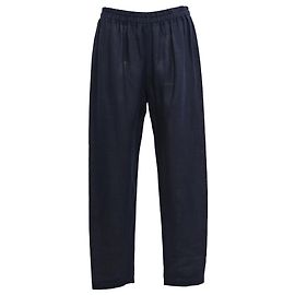 Pantaloni a gamba dritta con coulisse Mansur Gavriel in lino blu navy