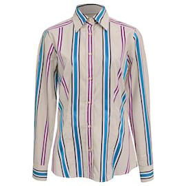 Etro Gestreiftes Button-Down-Hemd aus mehrfarbiger Baumwolle