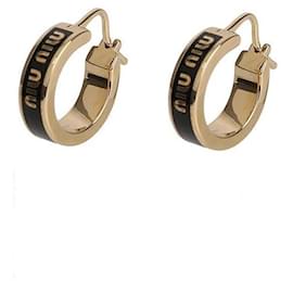 Orecchini con logo in smalto - Miu Miu