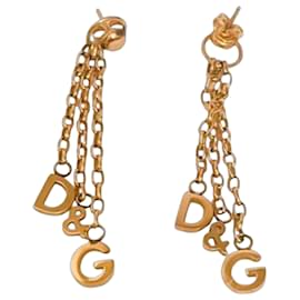 Orecchini Dolce & Gabbana dorati con logo