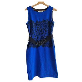 Joseph Ribkoff Vestido de Jacquard Azul y Negro