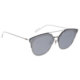 Occhiali da sole Christian Dior DIOR HOMME metallo Silver Auth BA14496