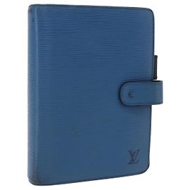 LOUIS VUITTON Epi Agenda MM Day Planner Cover Blue R20055 LV Auth bs36113