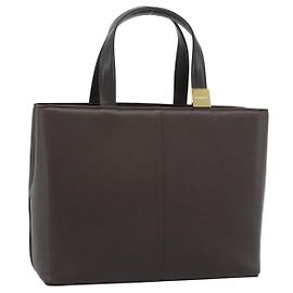 Sac à main BURBERRY en cuir marron avec détails dorés Auth ep15492