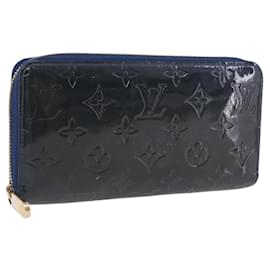 LOUIS VUITTON Monogram Vernis Zippy Long Wallet Grand blue M90047 Auth BA14414