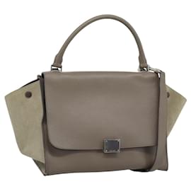 Borsa Trapeze CELINE in pelle 2way Grigio Argento Auth 192250V - Céline