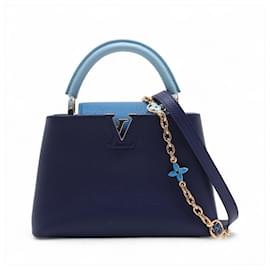 Louis Vuitton Borsa Capucines BB in pelle Taurillon blu