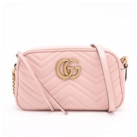 Gucci Borsa Camera GG Marmont Small in pelle trapuntata rosa