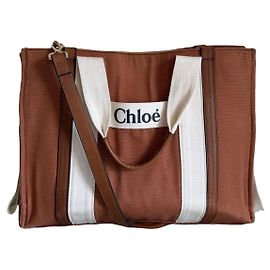 Chloé Bolso Tote Woody Diaper en Algodón Orgánico