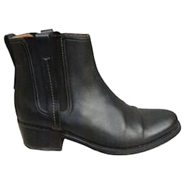 Heschung Botines Chelsea en cuero negro