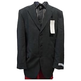 Completo in lana Emanuel Ungaro uomo, grigio antracite gessato