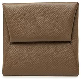 Porte-monnaie Bastia en cuir Epsom marron Hermès
