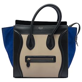 Céline Celine Beige Mini Tricolor Kalbsleder und Wildleder Luggage Tote