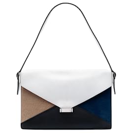 Borsa a tracolla Celine in pelle multicolore bianca e crine di cavallo con diamanti - Céline