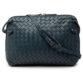 Bottega Veneta Borsa a tracolla Blue Nappa Intrecciato Nodini
