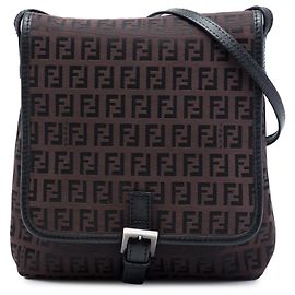 Fendi Marrone Zucchino Canvas Crossbody