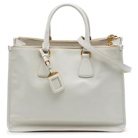 Borsa Prada White Saffiano Lux Double Zip