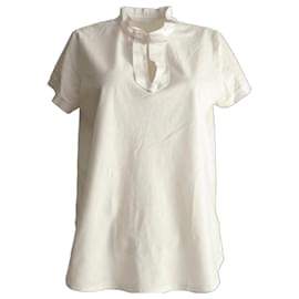 Moncler Blusa Maglia Polo Manica Corta Blanca