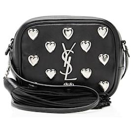 Borsa Blogger in pelle con applicazioni a cuore e monogramma Saint Laurent
