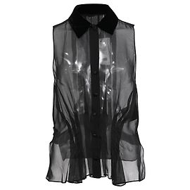 Blusa sem mangas com recortes Alexander Wang em seda preta