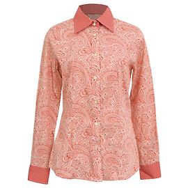 Camisa de manga larga Etro con estampado paisley en algodón coral