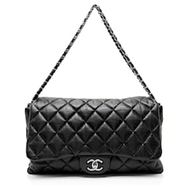 Chanel Lambskin 3 Accordion Maxi Flap Tasche
