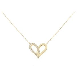 Autre Marque AHKAH Fil rouge Heart Midi Half Au750 Diamond Necklace