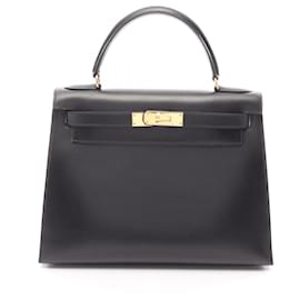 Borsa 2-Way Hermes Kelly 28 in pelle di vitello nera - Hermès