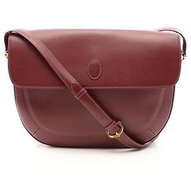 Borsa a tracolla in pelle bordeaux Cartier Must Line