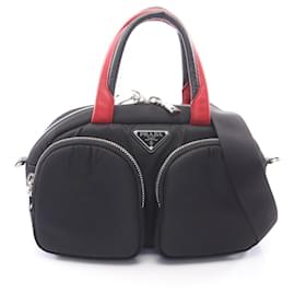 Borsa a due vie con logo triangolo Prada
