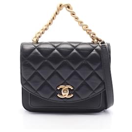 Borsa a tracolla Chanel Matelassé in agnello nero