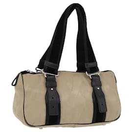 SAINT LAURENT Borsa a mano Canvas Beige Silver Auth bs36099A