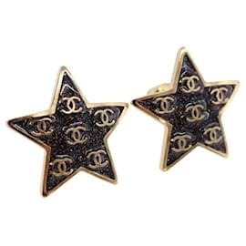 CHANEL Star Coco Mark Pierce Metal Gold Tone CC Auth SW2654SAM