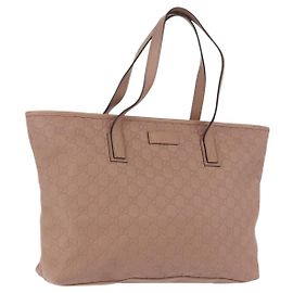 Borsa Tote GUCCI GG Canvas Guccissima in Pelle Beige Oro 211137 Auth ep15114A