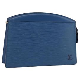 LOUIS VUITTON Epi Trousse Crete Pouch Blue M48405 LV Auth mr2757