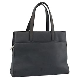 Borsa a mano LOEWE in pelle grigio argento Auth 192826A