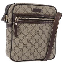 Borsa a tracolla GUCCI GG Supreme PVC Beige Oro 233268 Auth BA14504
