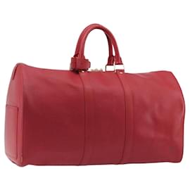 LOUIS VUITTON Epi Keepall 45 Boston Bag Rosso M42977 LV Auth 189520A