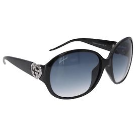 Occhiali da Sole GUCCI Lovely Heart Plastica Nero Argento Auth SW2613V