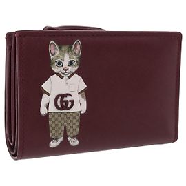 Portafoglio GUCCI in Pelle Collaborazione Higuchi Yuko Bordeaux 847923 Auth 191265SM