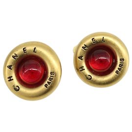 Orecchini CHANEL Metallo Tonalità Oro Rosso CC Auth 192857V