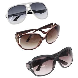 Gafas de sol GUCCI de plástico 3 Set White Black Gray Auth SW2629