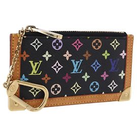 LOUIS VUITTON Monogram Multicolor Pochette Cles Pochette Noire M13664 Auth BA14342V