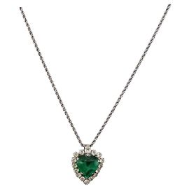 Collar Christian Dior de Piedras de Colores Metal Plata Auth SW2523