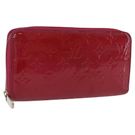 LOUIS VUITTON Monogram Vernis Zippy Long Wallet Rose Andian M91597 Auth BA14415