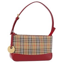 Borsa BURBERRY Nova Check in tela Beige Gold Auth 191905