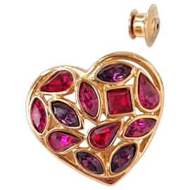 Broche Cœur Cristaux Vintage Yves Saint Laurent