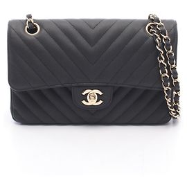 Borsa a tracolla Chanel Chevron V-Stitch Double Flap