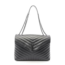Sac à main Loulou Large en cuir noir Yves Saint Laurent Paris